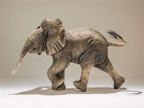 Baby Elephant Sculpture Nick Mackman Animal Sculpture