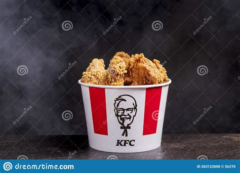 A Lots Of KFC Chicken Hot Wings In Bucket Of KFC Kentucky Fried Chicken ...