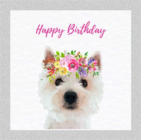 West Highland Terrier Birthday Card Westie Greeting Card Etsy