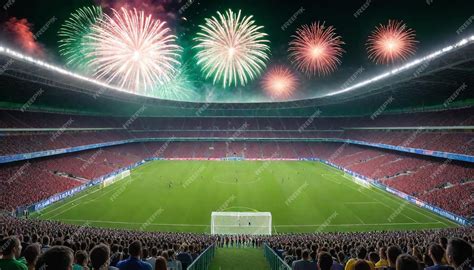 Premium Photo | A stadium full of fireworks and a stadium