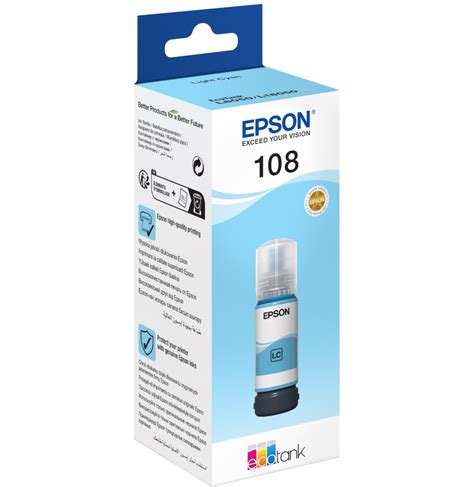 Epson 108 Cyan Clair Bouteille D Encre D Origine C13T09C54A