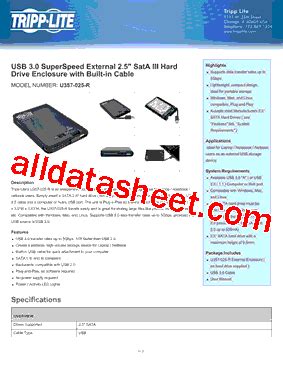 U R Datasheet Pdf Tripp Lite All Rights Reserved