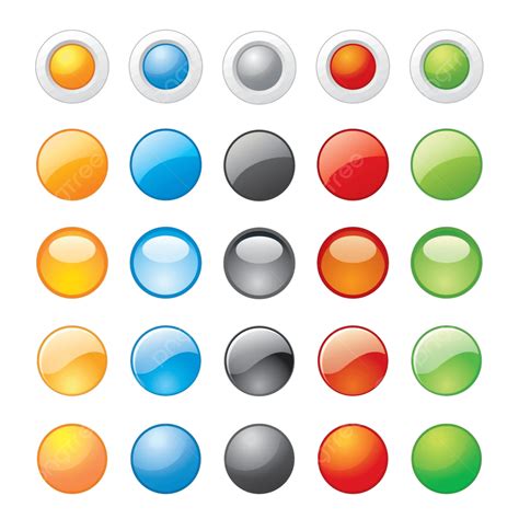 A Collection Of Shiny Glass Buttons With Icons For Use In Websites And Applications In Vector