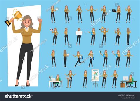 Cartoon Business Woman Character Set Vector Stock Vector Royalty Free 2178963681 Shutterstock