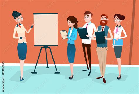 Business People Group Presentation Flip Chart Businesspeople Team