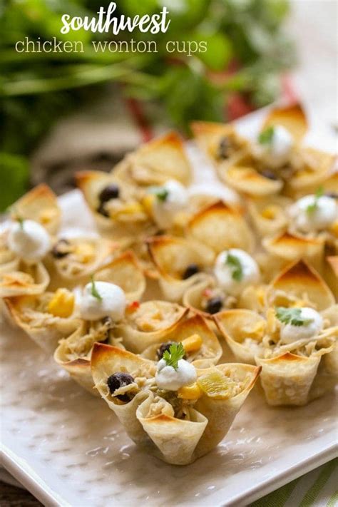 Southwest Chicken Wonton Cups