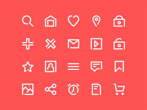 20 Outline Icons PSD Freebie Freebie Supply