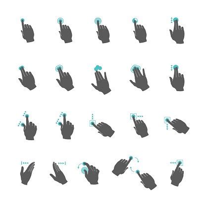 Vector Common Touchscreen Hand Gestures Set Stock Vector Royalty Free