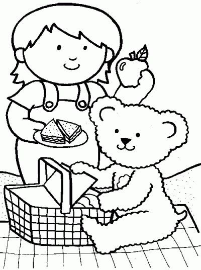 Picnic Friends Coloring Page | Fun Family Crafts