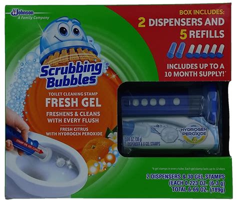 Scrubbing Bubbles Toilet Gel, Fresh Citrus (2 dispensers + 30 gel discs) - Walmart.com - Walmart.com