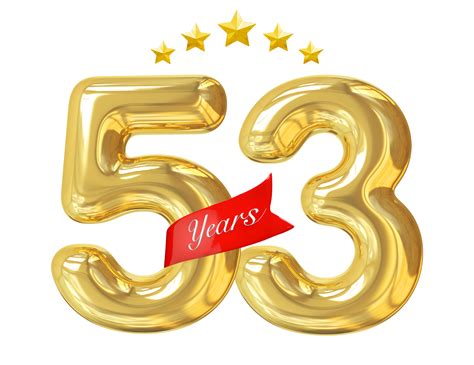 53 Years Anniversary Golden 11288275 Png