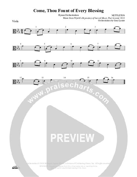 Come Thou Fount Of Every Blessing Viola Sheet Music Pdf Praisecharts