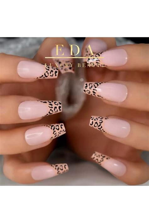 Eda Luxury Beauty L Nude Pembe Leopar French Takma T Rnak L Ks Do Al Desenli Extra Uzun Kare