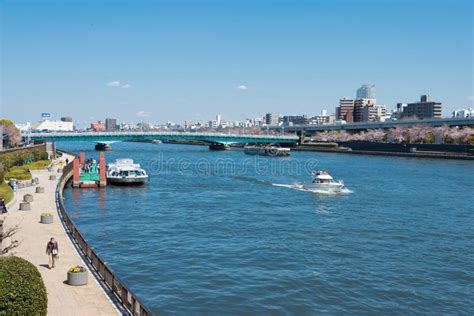 Sumida River Sumidagawa View From Azuma Bridge Azumabashi In Asakusa