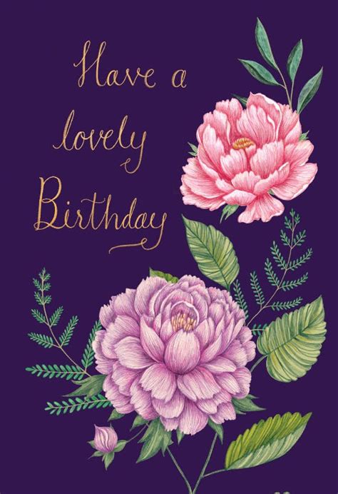 Lovely Peonies Free Birthday Card Greetings Island