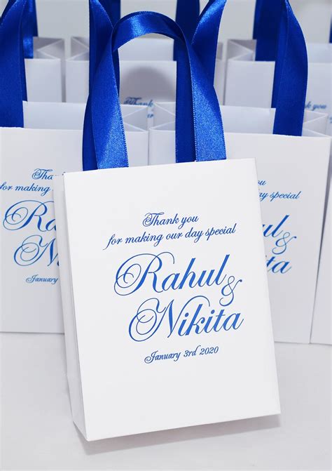 Wedding Welcome Bags With Satin Ribbon Handles And Your Etsy