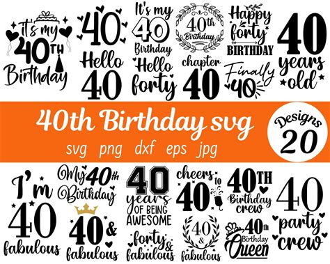 40th Birthday Svg Bundle 40th Birthday Shirt Svg 40th Anniversary Svg