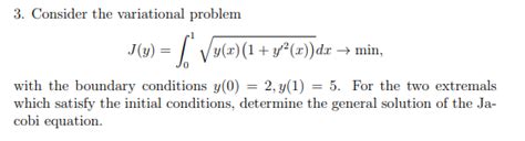 Solved Consider The Variational Problem Y Y Z Dx Chegg