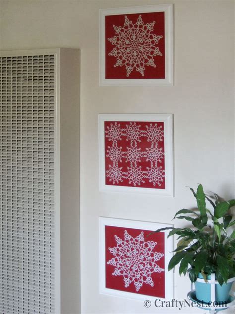 Framing Heirloom Doilies For Christmas Crafty Nest