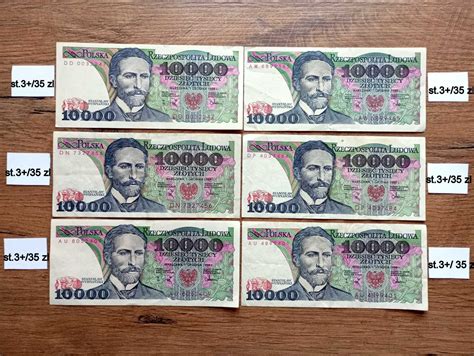 Banknoty PRL 10 000 zł Różne Serie Częstochowa Wyczerpy Aniołów OLX pl