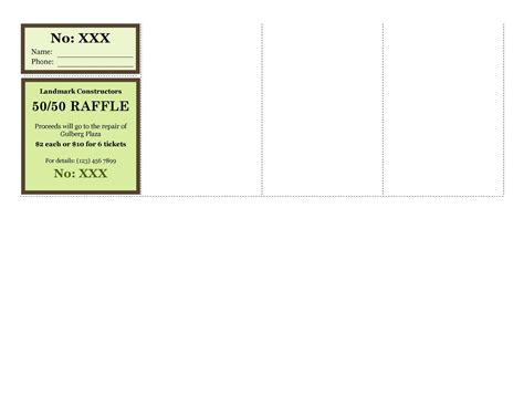 Free Editable Raffle Ticket Template