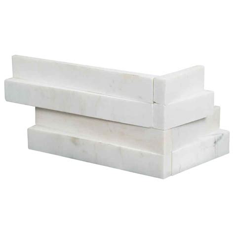 Cosmic White 6X12X6 3D Wave Split Face Corner Ledger Panel Tilesbay