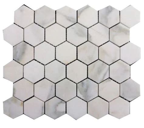 Calacatta Gold Italian Marble Hexagon Mosaic Tiles For Bathroom And