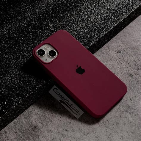 Buy Wine Red Silicon Case For iPhone 13