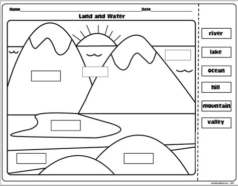 Landforms Worksheet 1st Grade