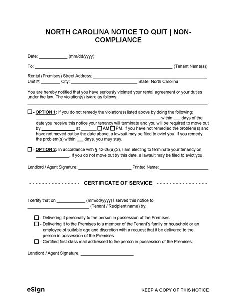 Free North Carolina Eviction Notice Templates (3) | PDF | Word