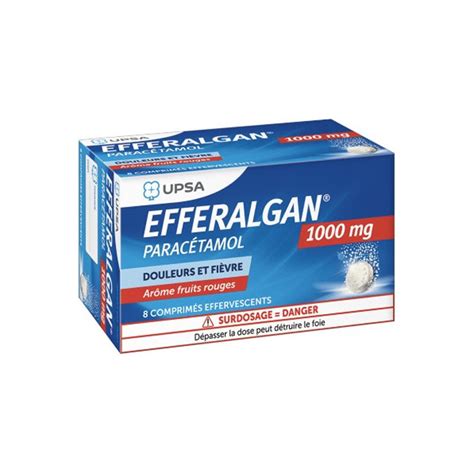 Efferalgan 1000mg fruits rouges 8 comprimés Pharmacie Sirvin