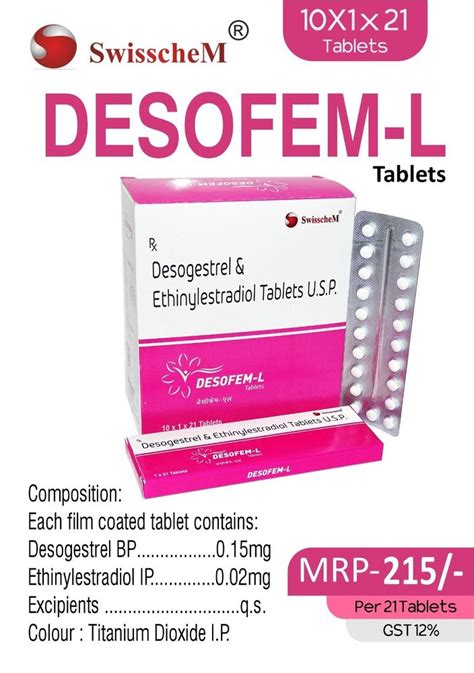 Desogestrel 0 15MG And EthinylEstradiol 0 02MG Tablets At Rs 2150 Box