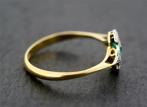 Art Deco Emerald Ring Antique Art Deco Emerald & Diamond