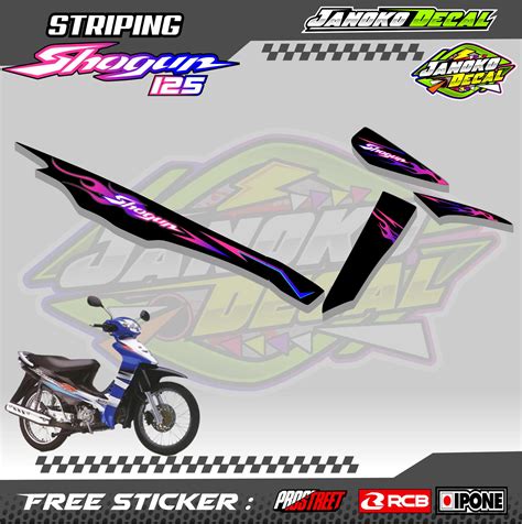 Striping Variasi Suzuki Shogun Api Desain Stiker List Motor