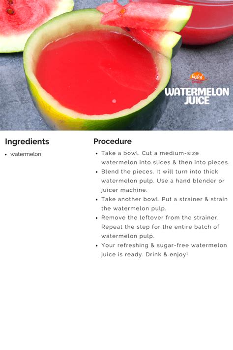 Watermelon Juice & No Added Sugar - Tasted Recipes