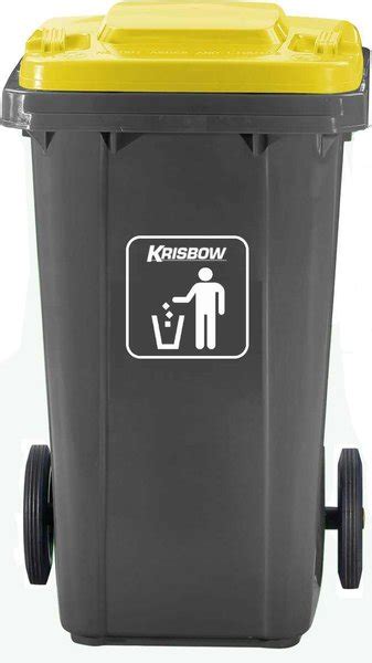 Jual Tempat Sampah Dustbin Eco 240L Grey With Yellow Lid Krisbow Di