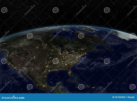 City Lights North America Stock Illustration Illustration Of