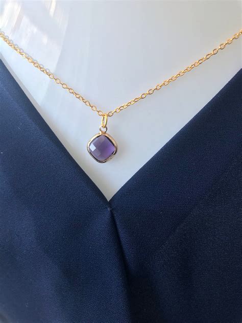 A Amethyst Necklace Amethyst Birthstone Necklacechrystal - Etsy