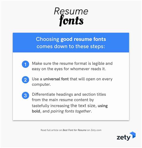 Best Resume Fonts For 2024 Size Style List And Guide