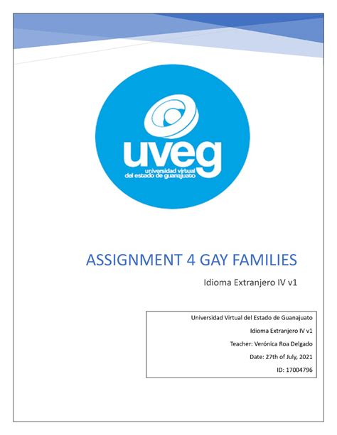 Assignment Ingles IV ASSIGNMENT GAY FAMILIES Idioma Extranjero IV V Universidad Virtual