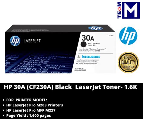 Hp 30a Cf230a 1 6k Black Original Laserjet Toner Cartridge For Laserjet Pro M203 Mfp M227