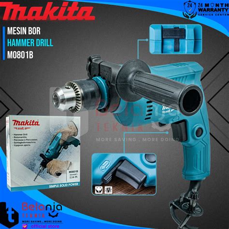 Makita MT Mesin Bor Tembok Tangan M0801B Impact Drill 16 MM M 0801 B