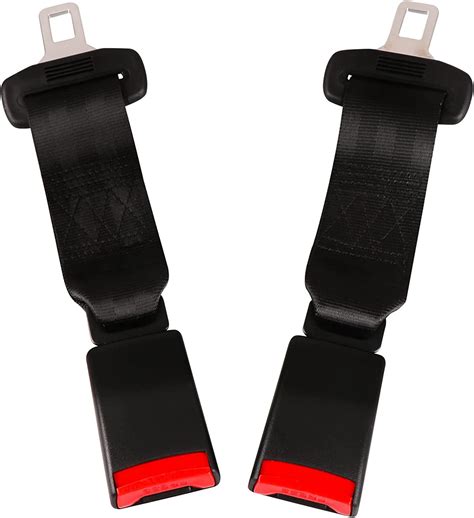 2 Pack Universal 9 Inch Polyester Seat Belt Extender With Stainless