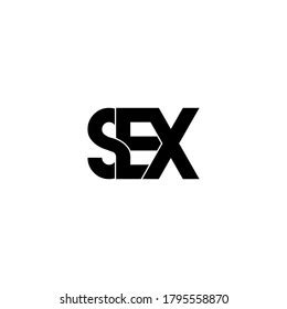 Sex Letter Original Monogram Logo Design Stock Vector Royalty Free