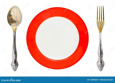 Plate, Fork, And Spoon Royalty Free Stock Images - Image: 14298559