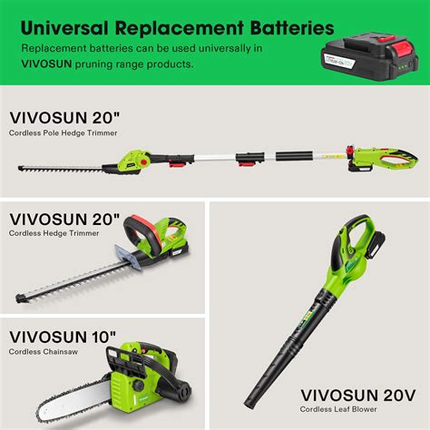 Vivosun Cordless Hedge Trimmer V Electric Bush Trimmer Rpm