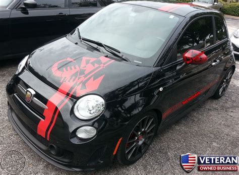 FIAT 500 Abarth Scorpion Racing Stripes Full Precut Kit Vinyl Decals ...