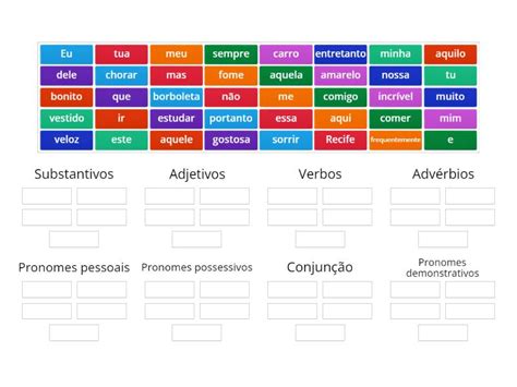 Classes de palavras - Group sort