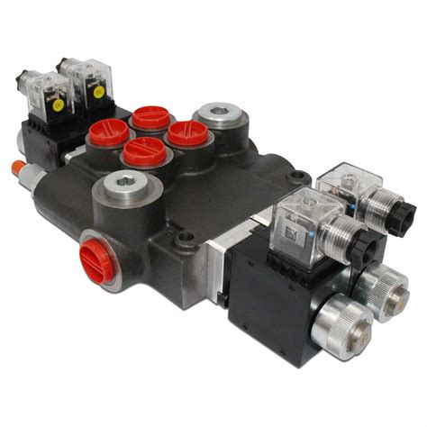 Hydraulic Monoblock Solenoid Directional Control Valve 2 Spool 21 Gpm