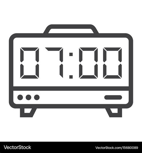 Digital clock line icon electronic and alarm Vector Image